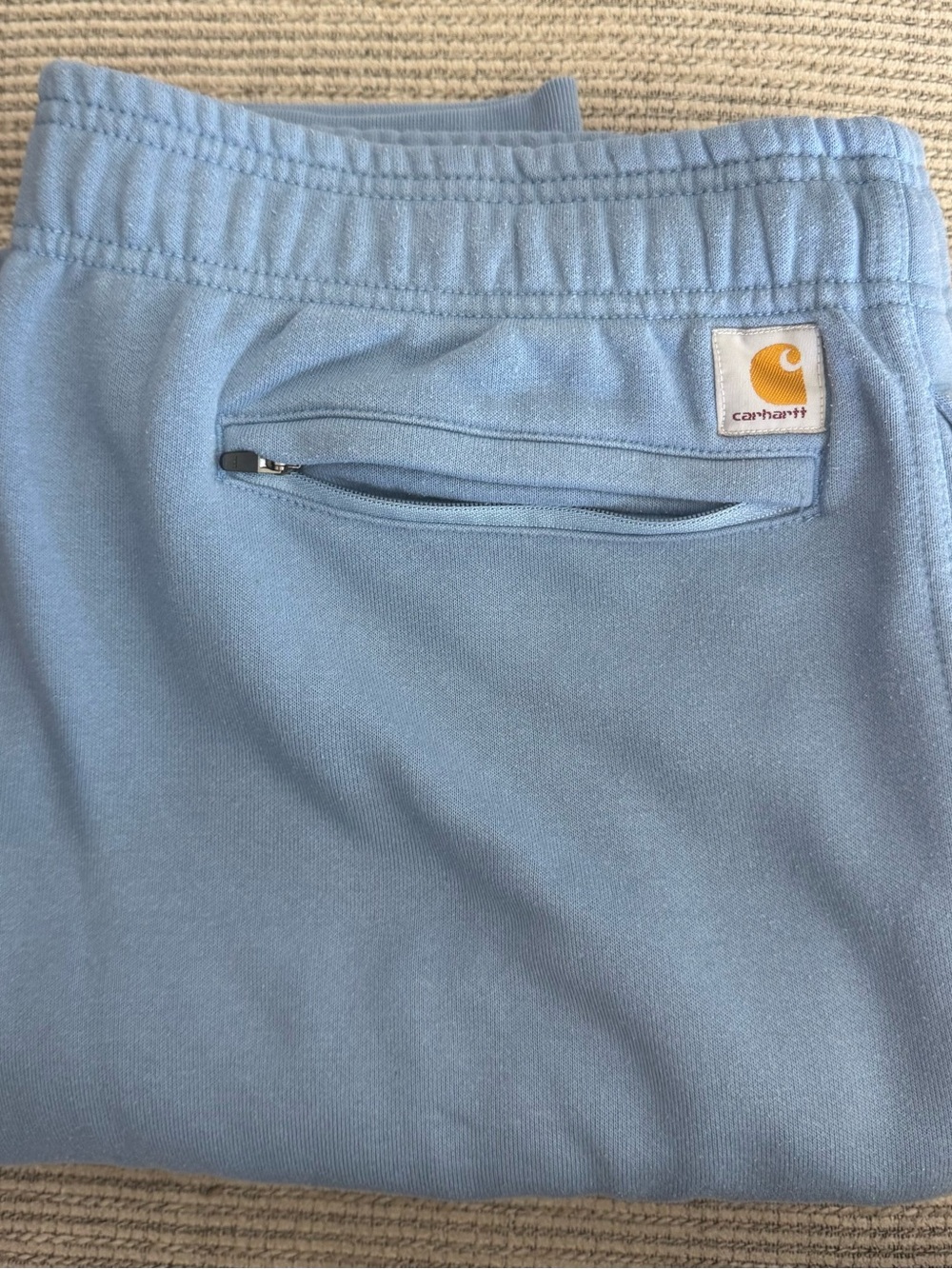 Carhartt Men’s Blue Fleece Joggers with Zipper Pocket